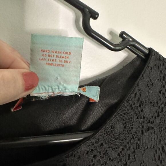 Flying Tomato Aztec Southwest Embroidered Dress M Black Crochet Boho Bell - Picture 10 of 10